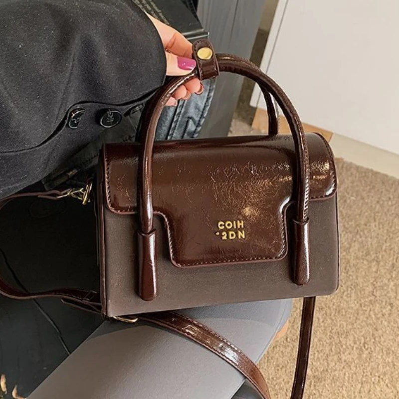 

Винтажные черные сумки через плечо из искусственной кожи, сумка через плечо квадратной формы, сумки-мессенджеры, сумка для хранения помады, женские сумки