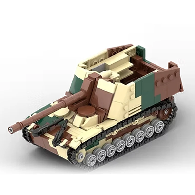 Self-Propelled Anti-Tank Gun Model MOC Building Bricks War Equipment Modular Technology Gifts Holiday Assemble Toys Suit
