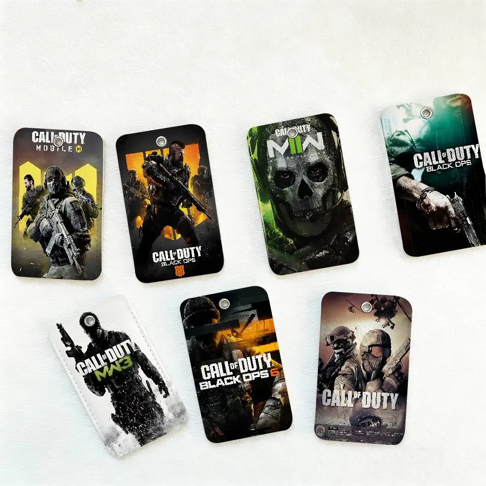 Game Call Of D-Duty Keychain Card Holders Keyring Bank Bus ID Credit Cards Key Ring Chains