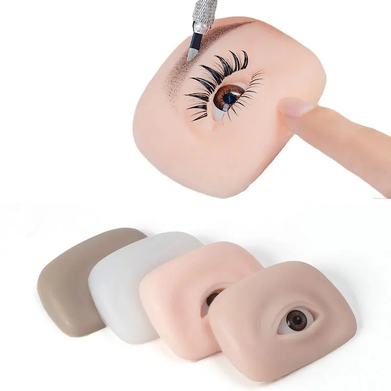 1Pc Wimpern Verlängerung Mannequin Auge Silikon Praxis Make-Up Zubehör Augenbraue Tattoo Lash Pfropfen Lehre Ausbildung Werkzeuge
