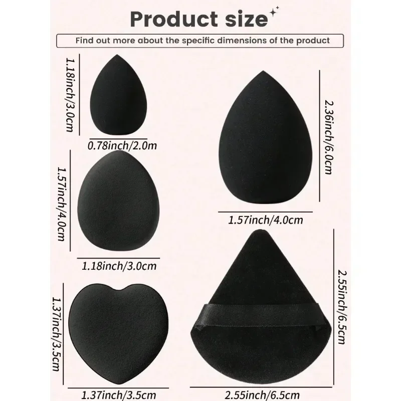 ฟองน้ําแต่งหน้าสีดําชุด Face เครื่องสําอางค์พัฟแต่งหน้าเครื่องมือความงามขนาดใหญ่ไข่พัฟ MINI Beauty Egg Thumb Puff เกาหลี Make up Blender