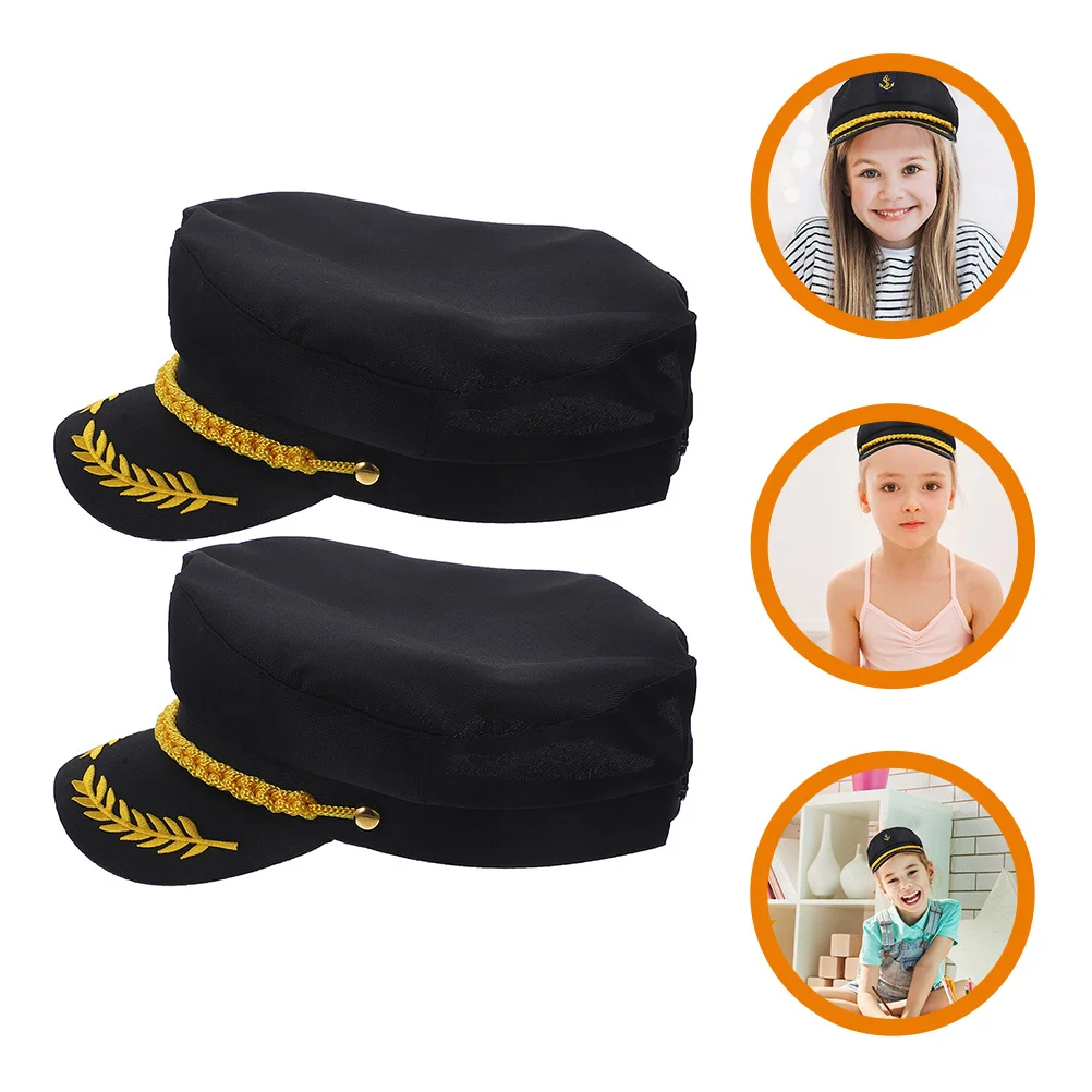 

2 шт. темно-синяя шляпа, прочный хлопковый пластик, декоративный сценический костюм, женские матросские шляпы для косплея, товары для вечеринок