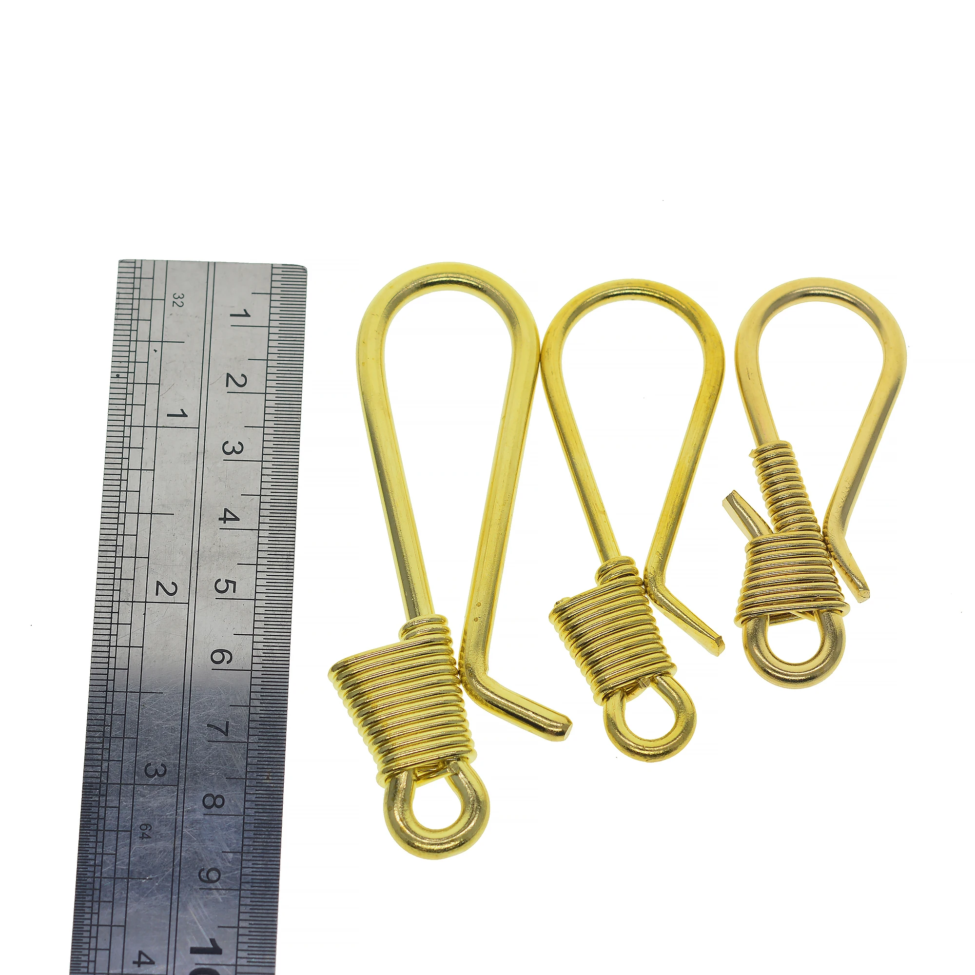 3 styles Solid raw brass Creative simple Japanese 5mm thick wire wrapped U hook for DIY Keychain EDC lanyard housewarming Gift