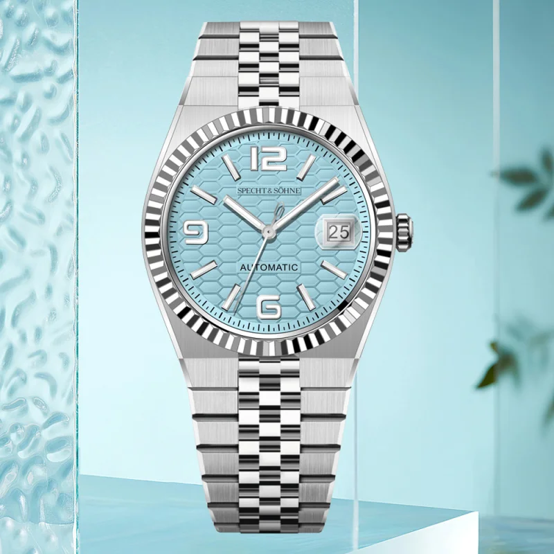 جديد Specht & Sons اليابان ميوتا 8215 ساعة ميكانيكية أوتوماتيكية للرجال الفولاذ المقاوم للصدأ الياقوت الكريستال 37 مللي متر مقاوم للماء #1