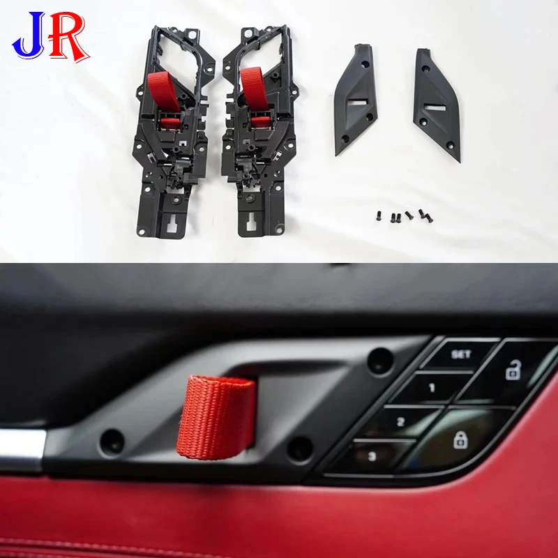 Car Lightweight Door Handle Suitable for Porsche Carrera 911/992 2019-2024 Modified GT3/GT3RS Auto Red Pull Door Door Handle