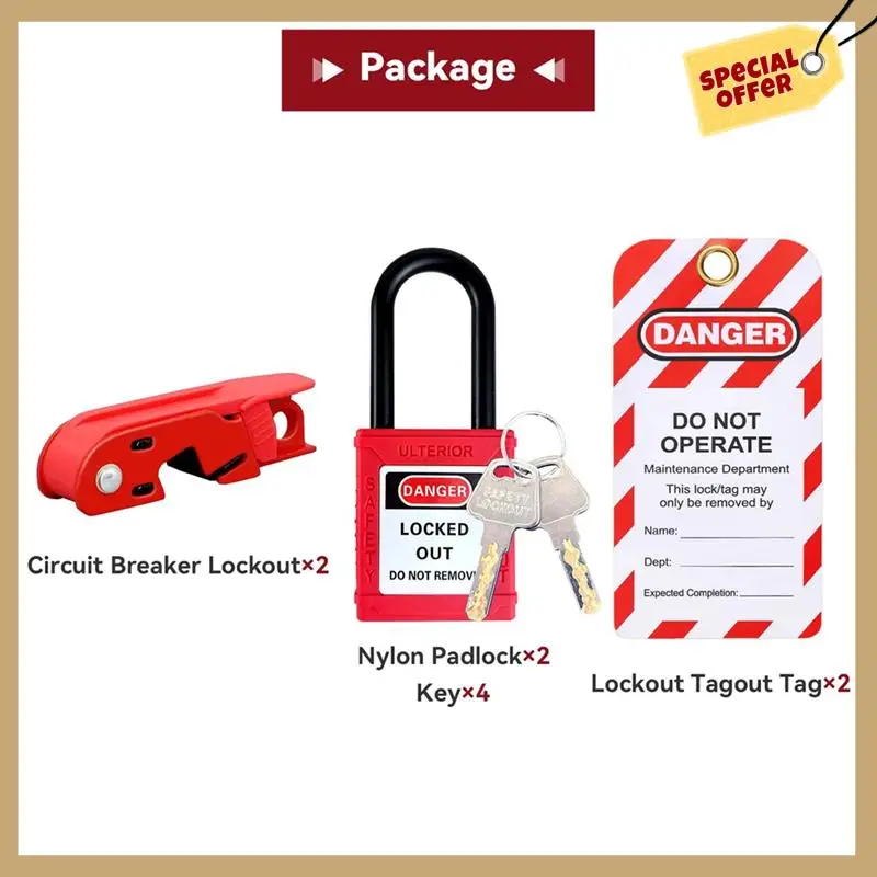 مجموعة قفل قواطع الدائرة الكهربائية، قفل قواطع الدائرة الكهربائية، علامة القفل، للتبديل القياسي المفرد والمزدوج - WMAN