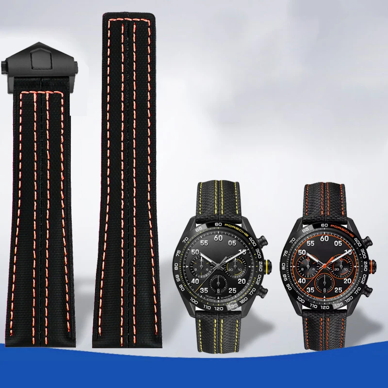 

22mm For TAG Heuer Calera Watch strap nylon Genuine leather High Quality watchband Wrist Band Monaco F1 300 500 Sports Bracelet