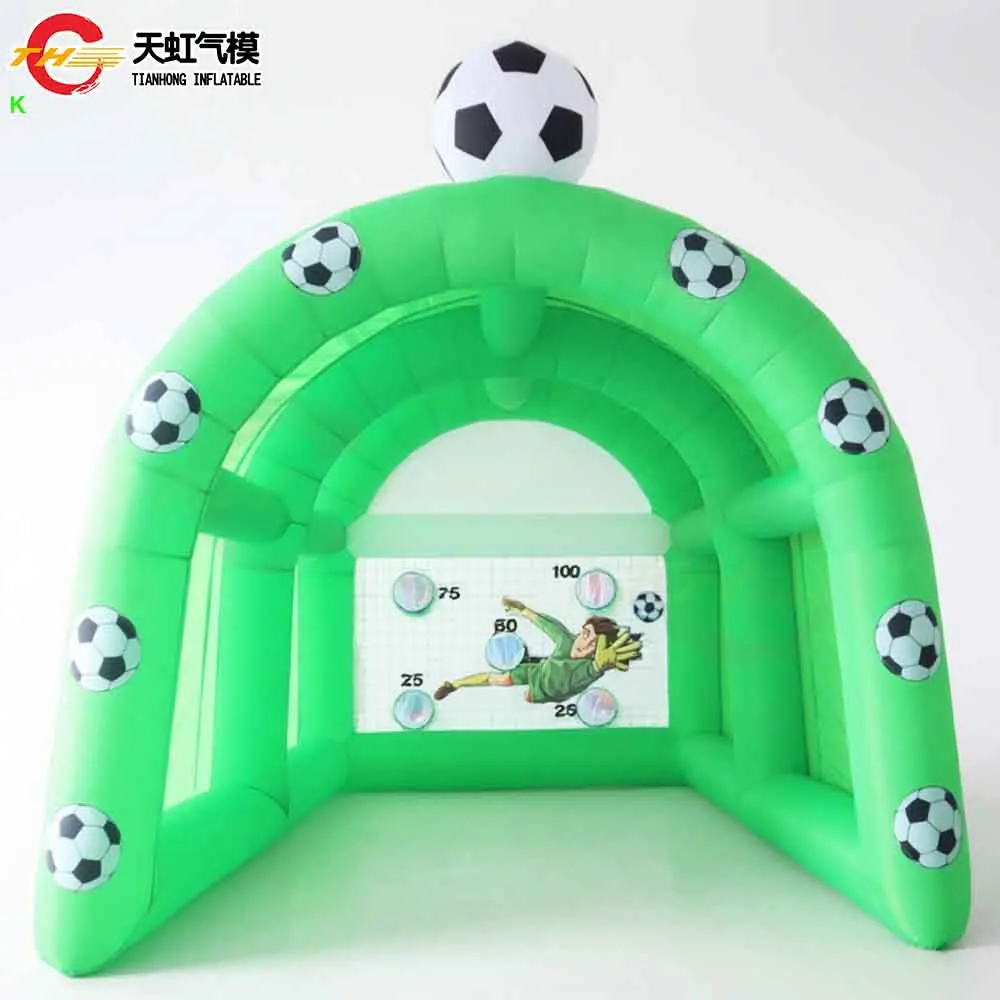 

4x3m Green Inflatable Football Shooting Goal Outdoor Carnival Rental Inflatable Football Gate with Free Blower