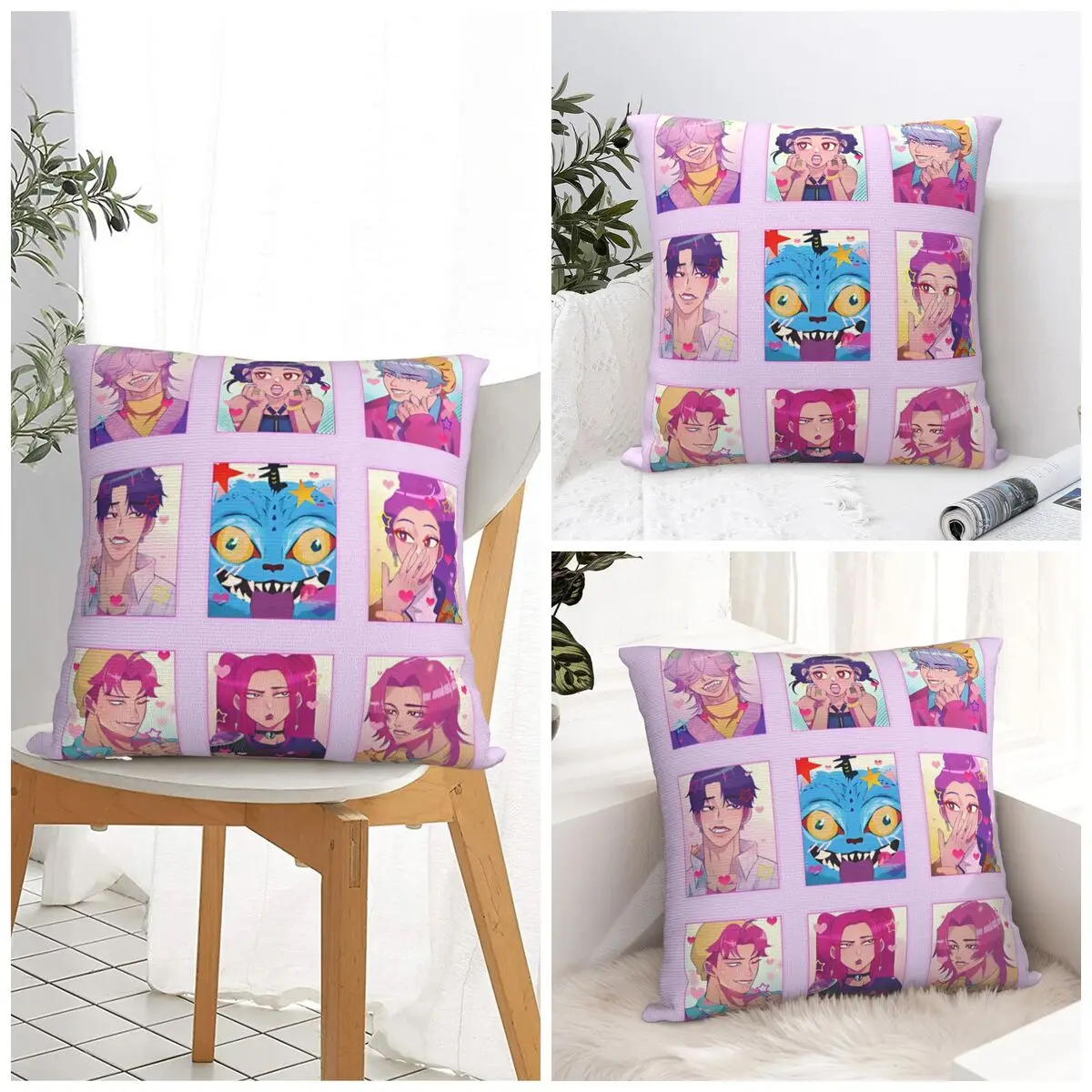 

Pillow Cover KPop Demon Hunters Printed Cushion Cover Novelty Pillow Case For Chair Sofa Home Decoration Pillowcases