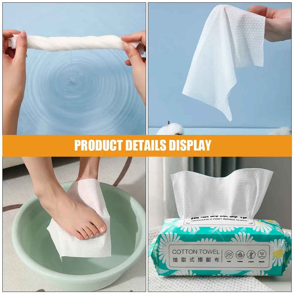 2 كيس مناشف حمام القدم للاستعمال مرة واحدة، مناديل عالية الامتصاص سريعة الجفاف، حل مريح محمول للعناية بالقدم للمنزل #3