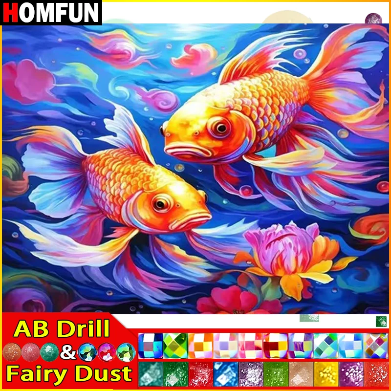 HOMFUN Fairy Dust AB Rhinestone Painting Crystal Decor Diy Diamond Painting 