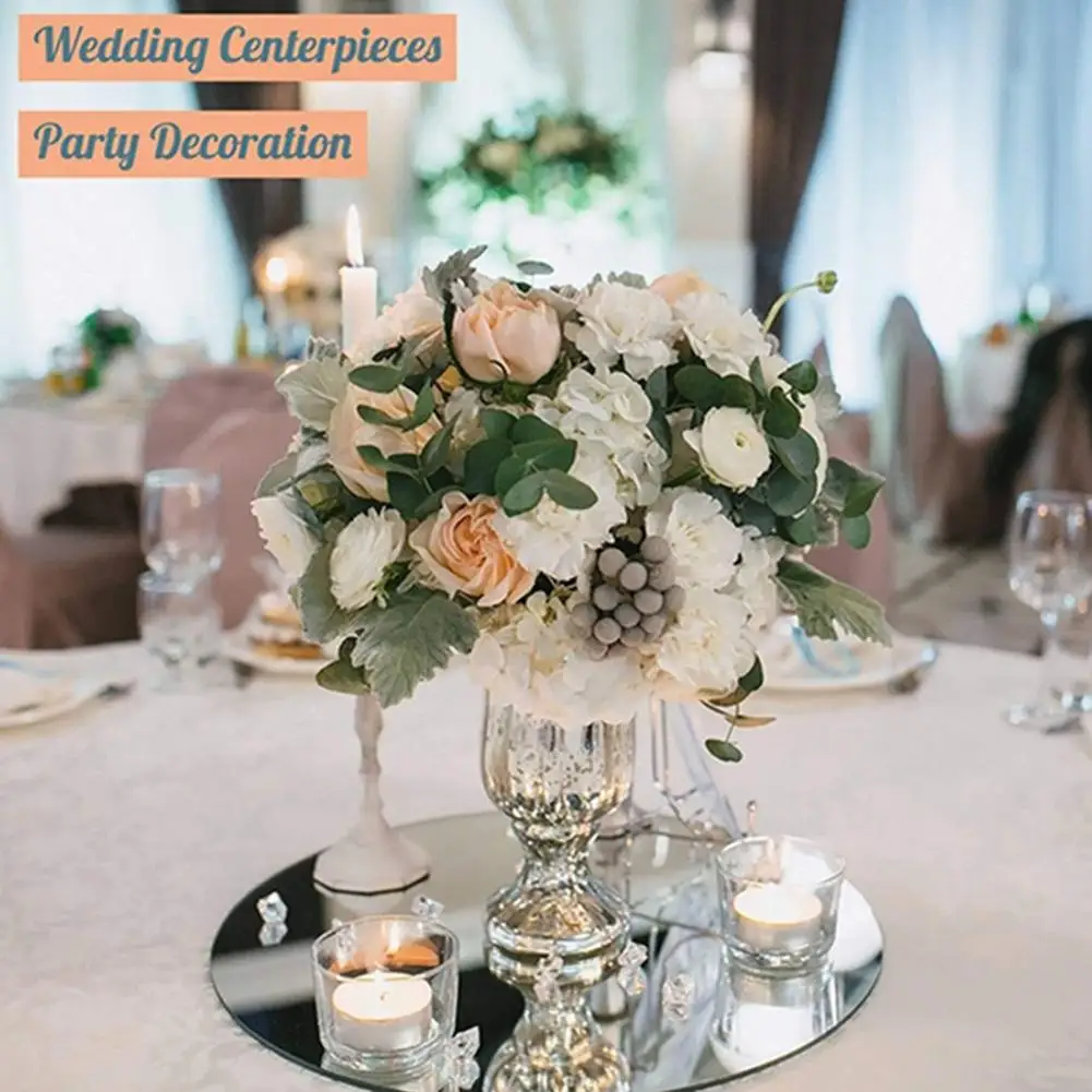 10/15/20/25/30CM Round Square Acrylic Mirror Wedding Party Table Centerpiece Bedroom Bathroom Wall Decoration Mirror Sticker