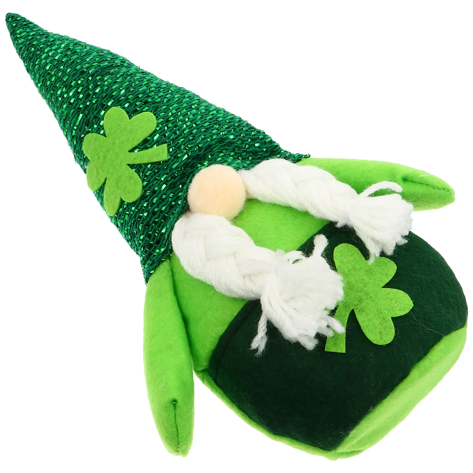 

1Pcs St Patrick's Day Gnome Faceless Ornament Braid No Leg Decorative Gnome Table Party Decoration Three Leaf Clover