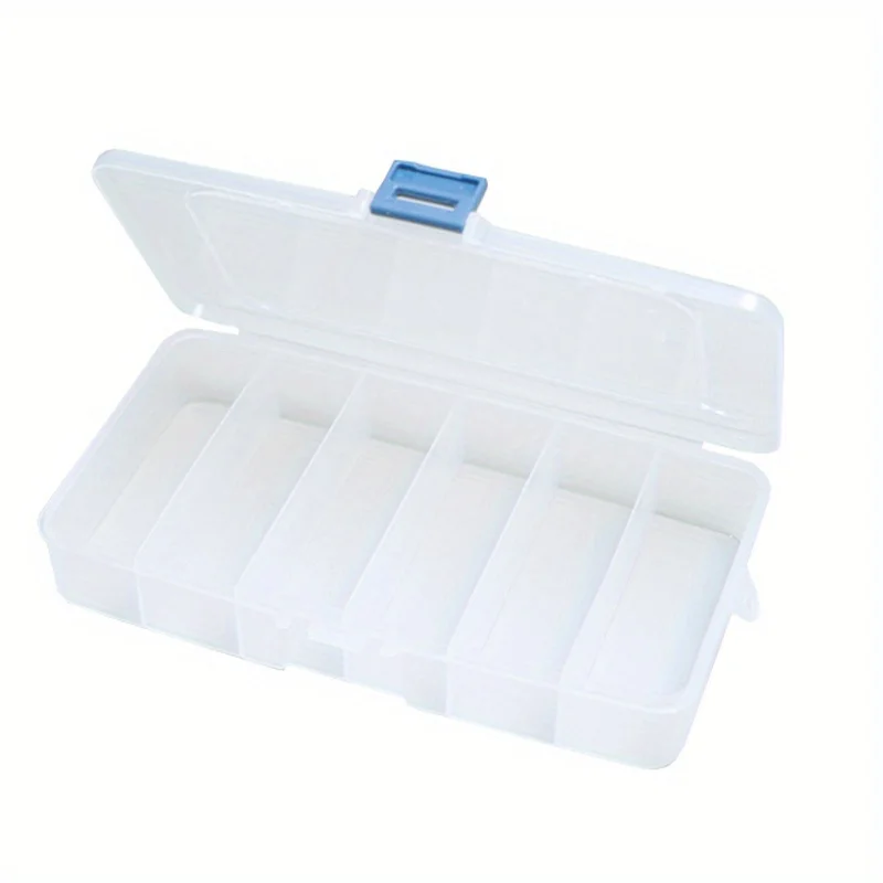 1pcs Transparent Microblading Tattoo Needles Storage Box Swab Finger Gloves Eyebrow Razor Blades Tattoo Makeup Box 5/6 Grid