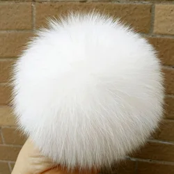 DIY Big Pom Poms Real Fox Fur Pompoms Pom-poms For Knitted Hats Cap Winter Beanies Scarves Natural Large Real Fox Fur Pom Poms