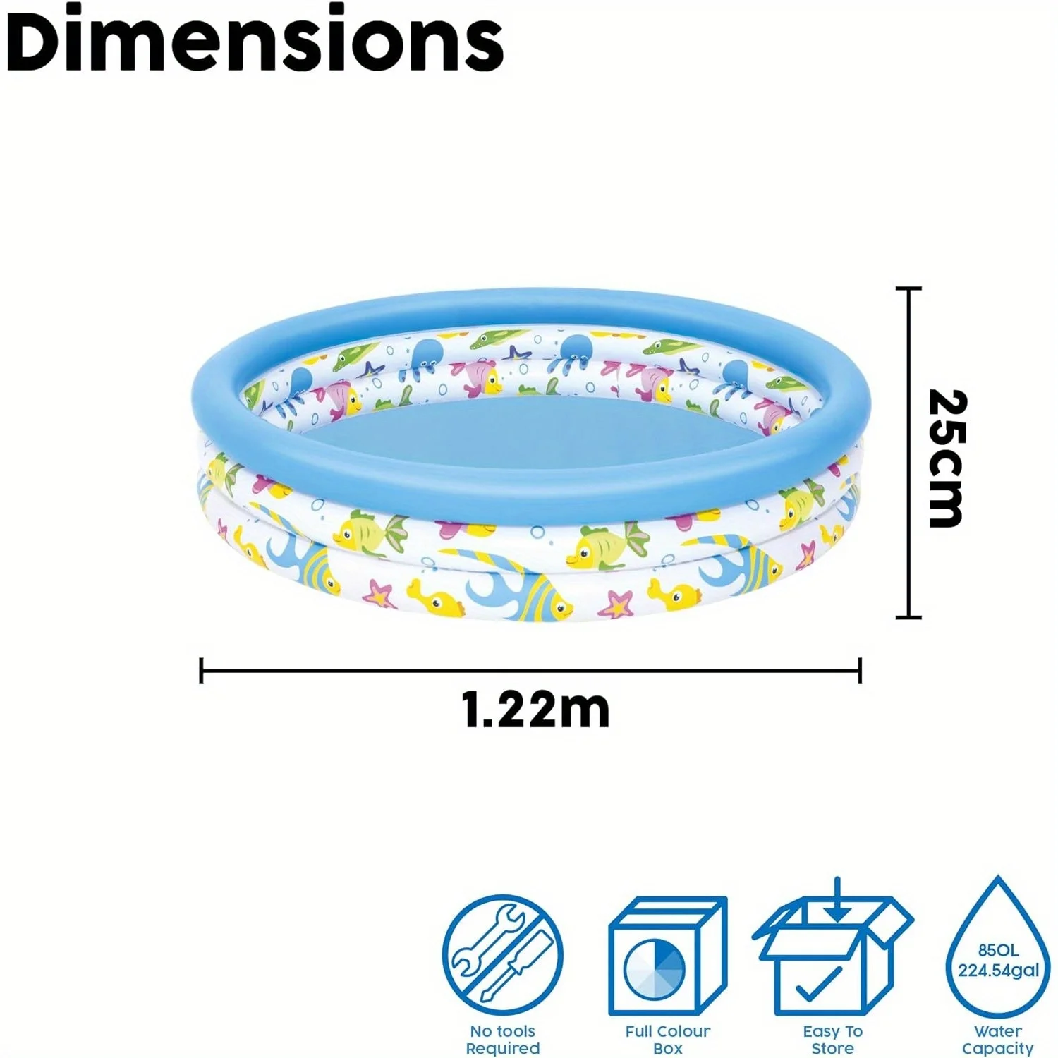 Nadmuchiwany basen dla dzieci PVC zagęszczona wanna dla niemowląt Wanna 122 x 25 cm