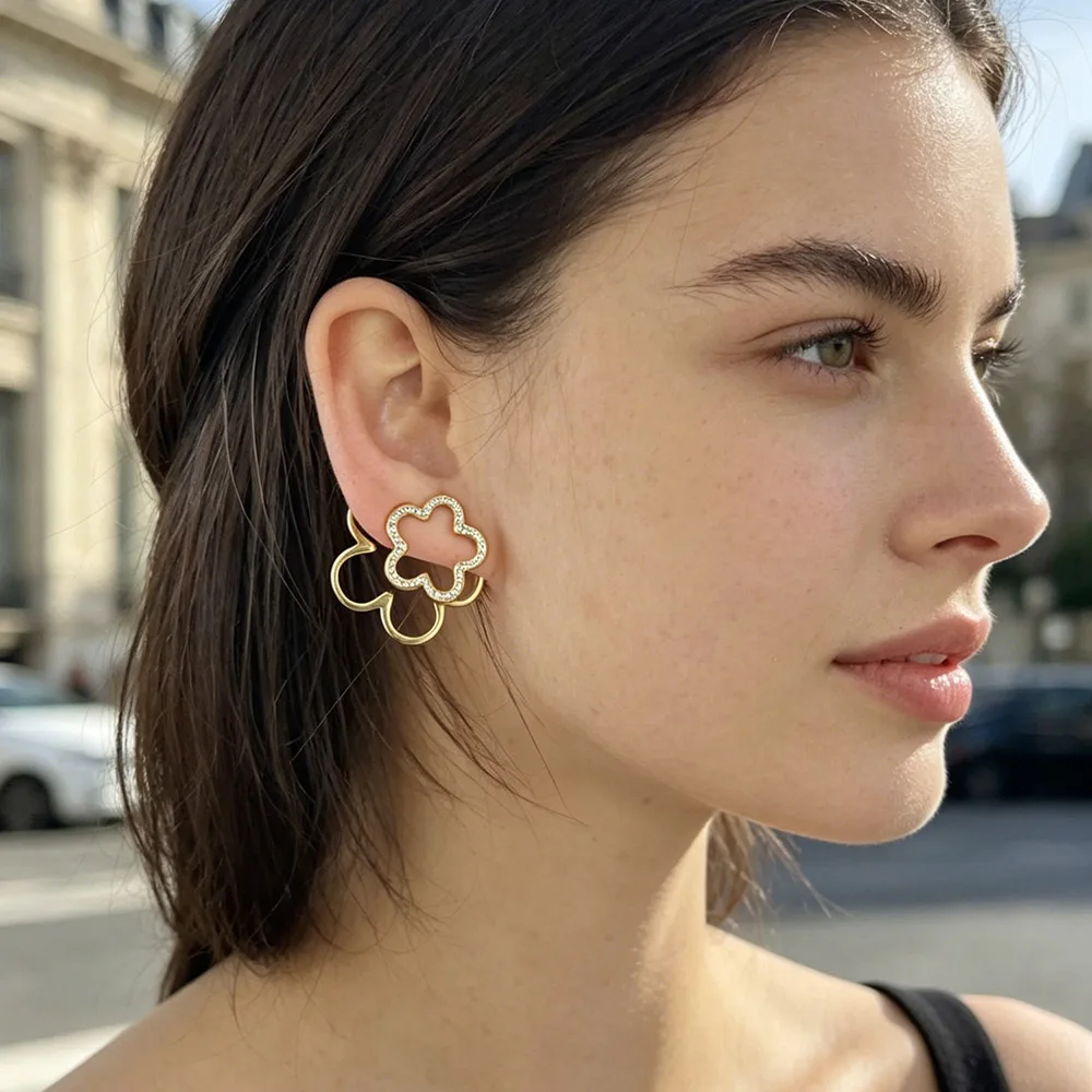 JeeMango Zarte Kreis-Ohrstecker mit vollem Zirkon für Damen, 18 Karat Gold, PVD-beschichteter Edelstahl, Ohrringe, Modeschmuck, E26104 – Detail 13