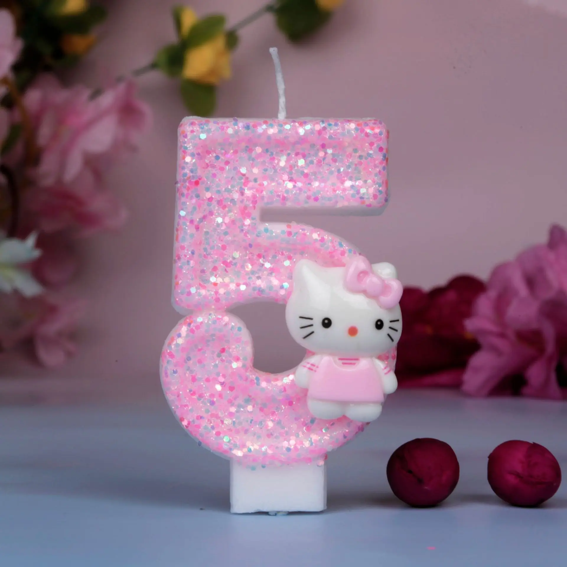 

3D Birthday Candle with Cat Cute Children's Birthday Candles for Girls Cake Topper Birthday Party Anniversary Cake Decoration