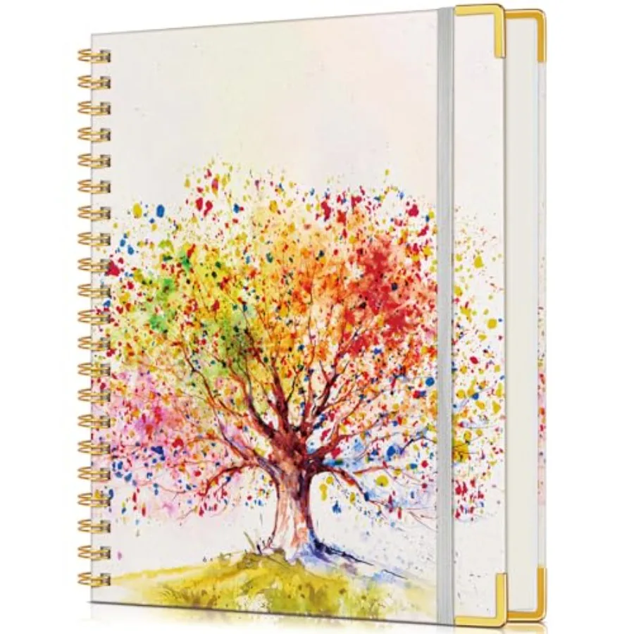 

Lined Spiral Notebook Journal for Women, 200 Pages Cute Notebooks 8.5" x 11", A4 Large Hardcover Spiral Journals with 100 GSM T