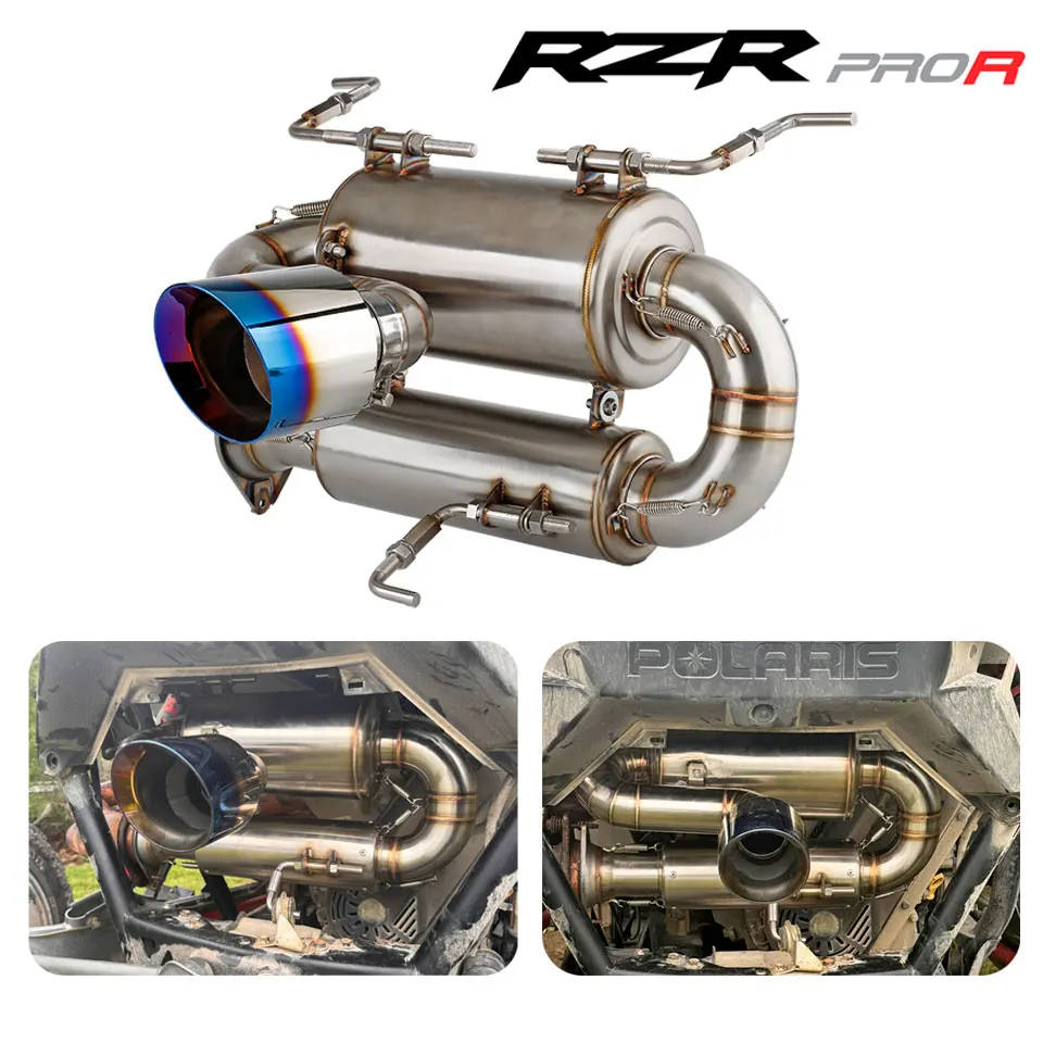 Motorcycle UTV Exhaust System for Polaris RZR Pro R DUAL Sport Muffler RZR PRO R 2 & 4 Seat Models 2022-2026 RZR PRO R Exhaust
