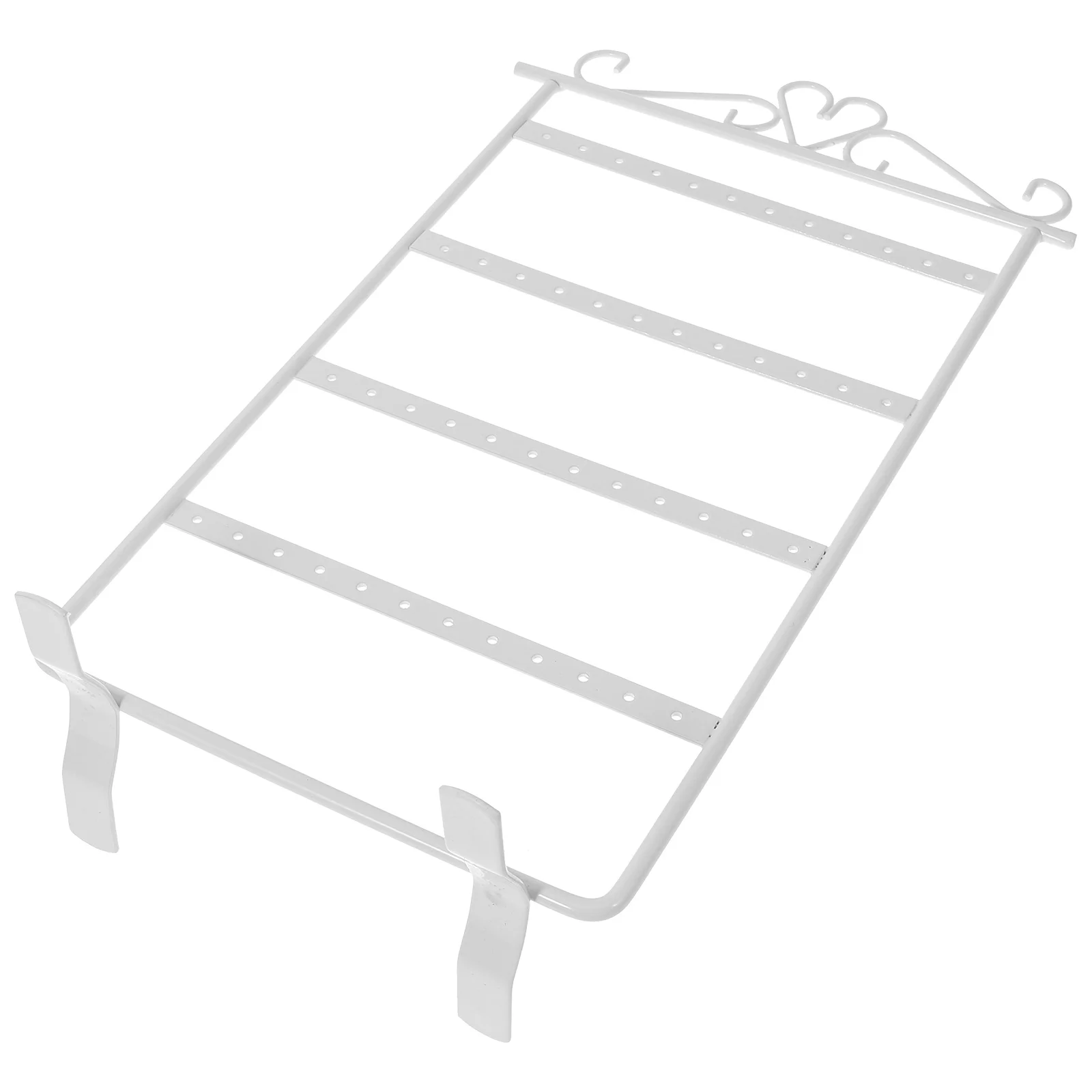 

Earrings Rack Jewelry Display Stand Metal Holder White Hanging Earring Pendant Organizer Storage Solution Accessory
