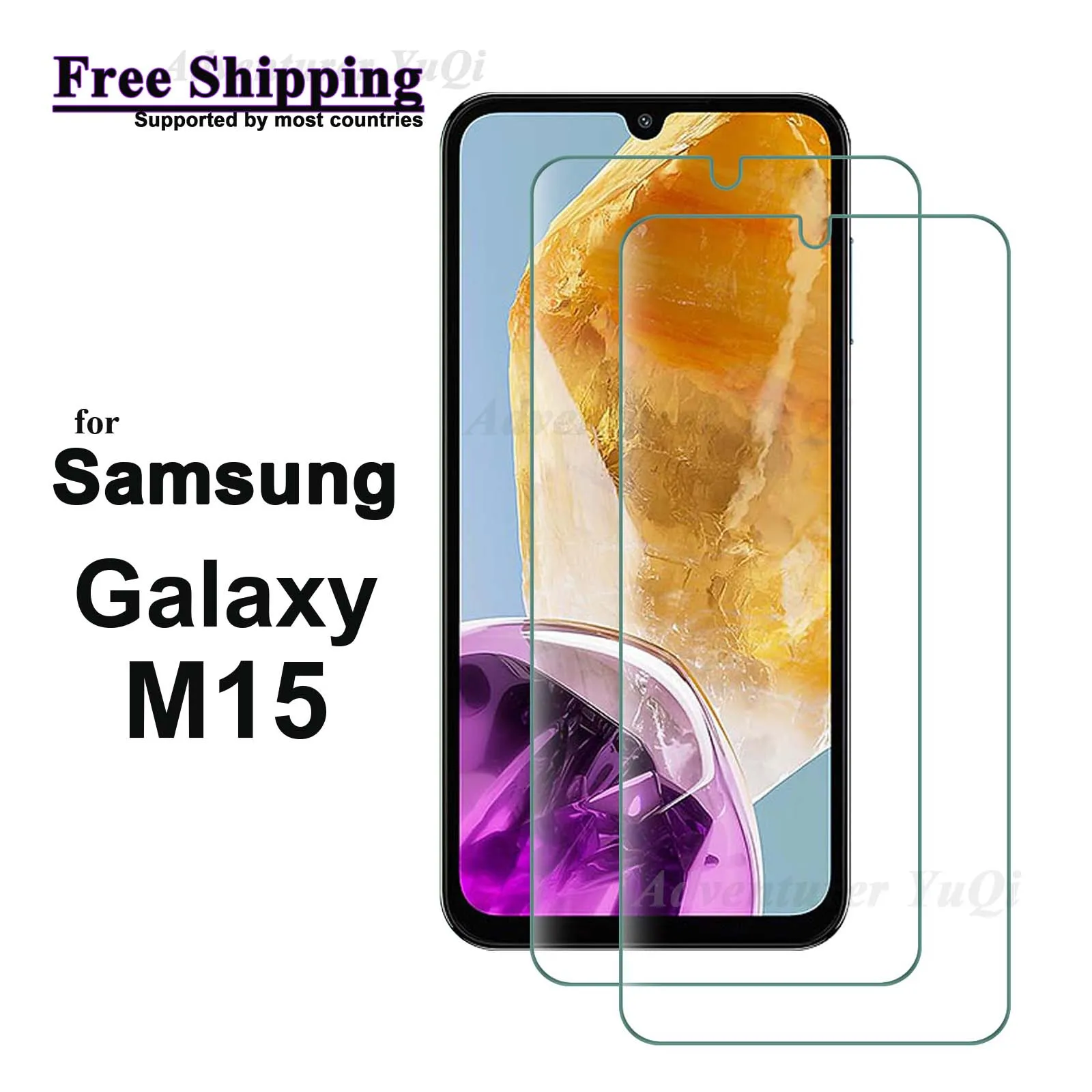 

Screen Protector for Galaxy M15 Samsung Tempered Glass Crystal HD 9H Transparent Clear Anti Scratch Case Friendly Free Ship