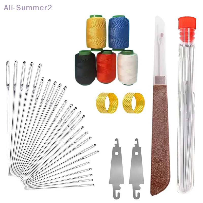 {MX} 31/34/36pcs Stainless Steel Big Eye Sewing Needles Kit Needle Threader Thimble Thread Ripper For Hand-Stitched Sewing Tools