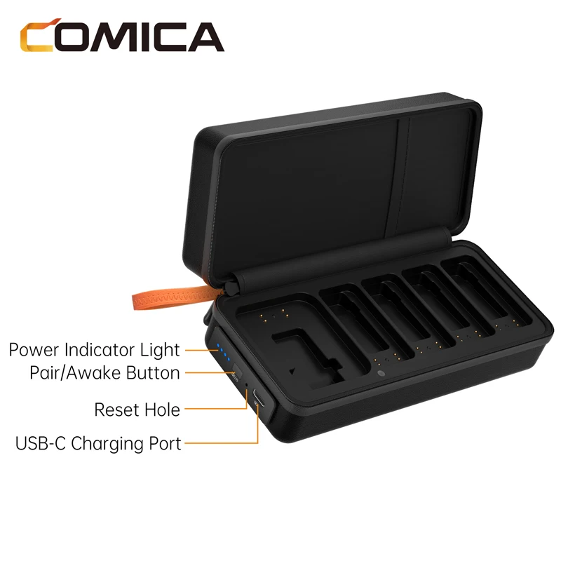 COMICA VimoQ microfono Lavalier Wireless professionale con riduzione del rumore da 1 a 4 per interviste Vloging Live Streaming 1 RX e 4 TX