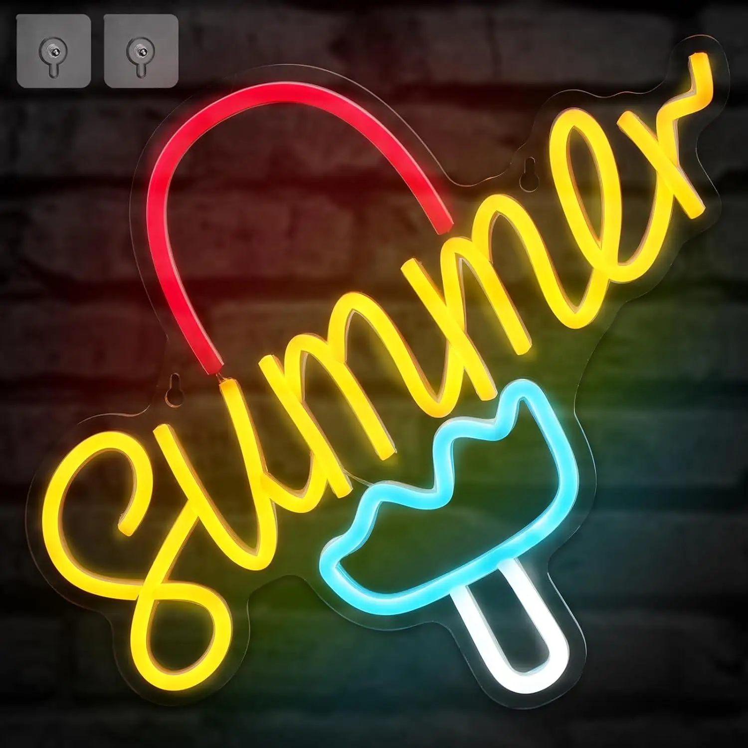 

Ice Cream Neon Sign for Wall Decor USB Powered Summer LED Neon Light for Ice Cream Shop Bedroom Bar Window Wall Decoration Gifts