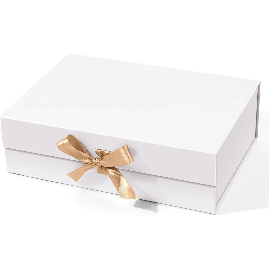 

White Gift Box with LidGift Boxes for Presents with Ribbon and Magnetic Closure10.24x7.48x3.15