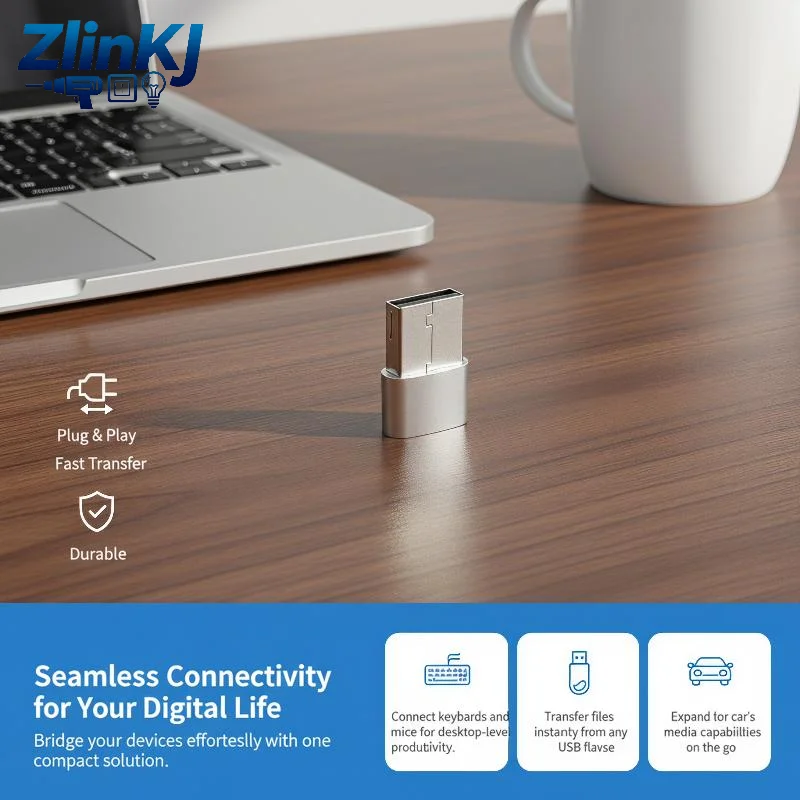 OTG USB to Type C Converter Durable Aluminum Alloy High Speed Data Transfer for Computer Laptop Tablet 1 Piece