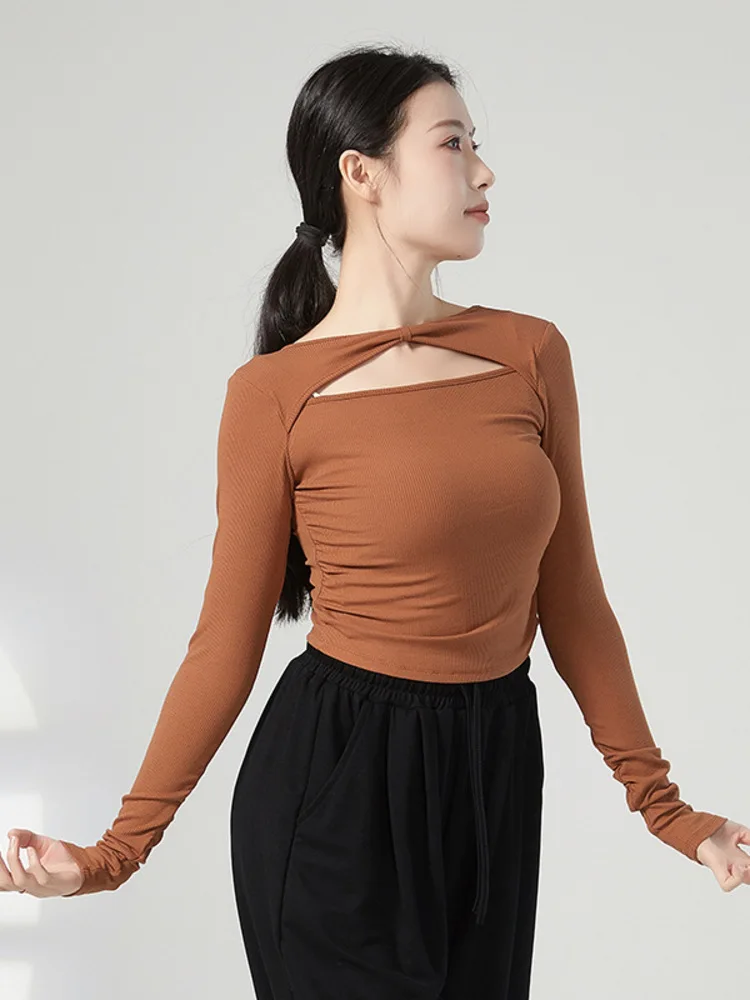 

Contemporary Dance Modern Practice Long Sleeved Threaded Top Female Body Spring/summer Chinese Classical Dance