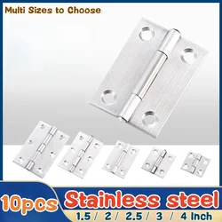 Multi Sizes 10Pcs Stainless Steel Hinges Door Connector Drawer Hinge For Furniture Bookcase Window Cabinet Door Fitting Hardware