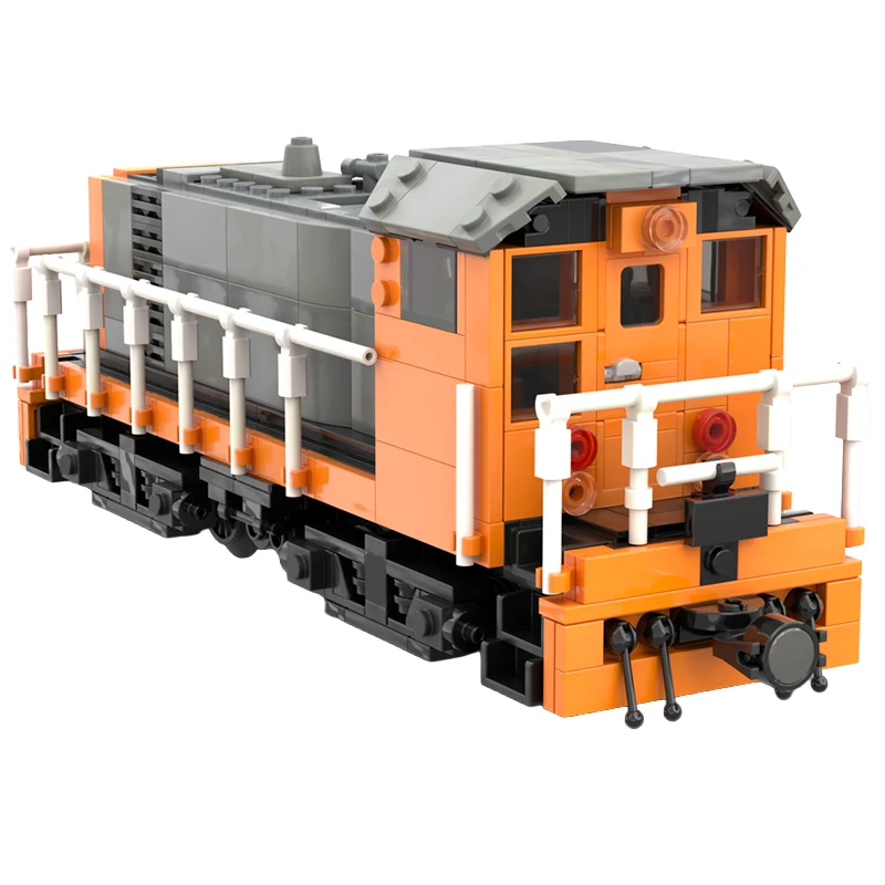 641 PCS Car Orange and gray Y-type locomotive MOC Customize Modular Building Block Educational Kids DIY Boys Festival Toy Gift