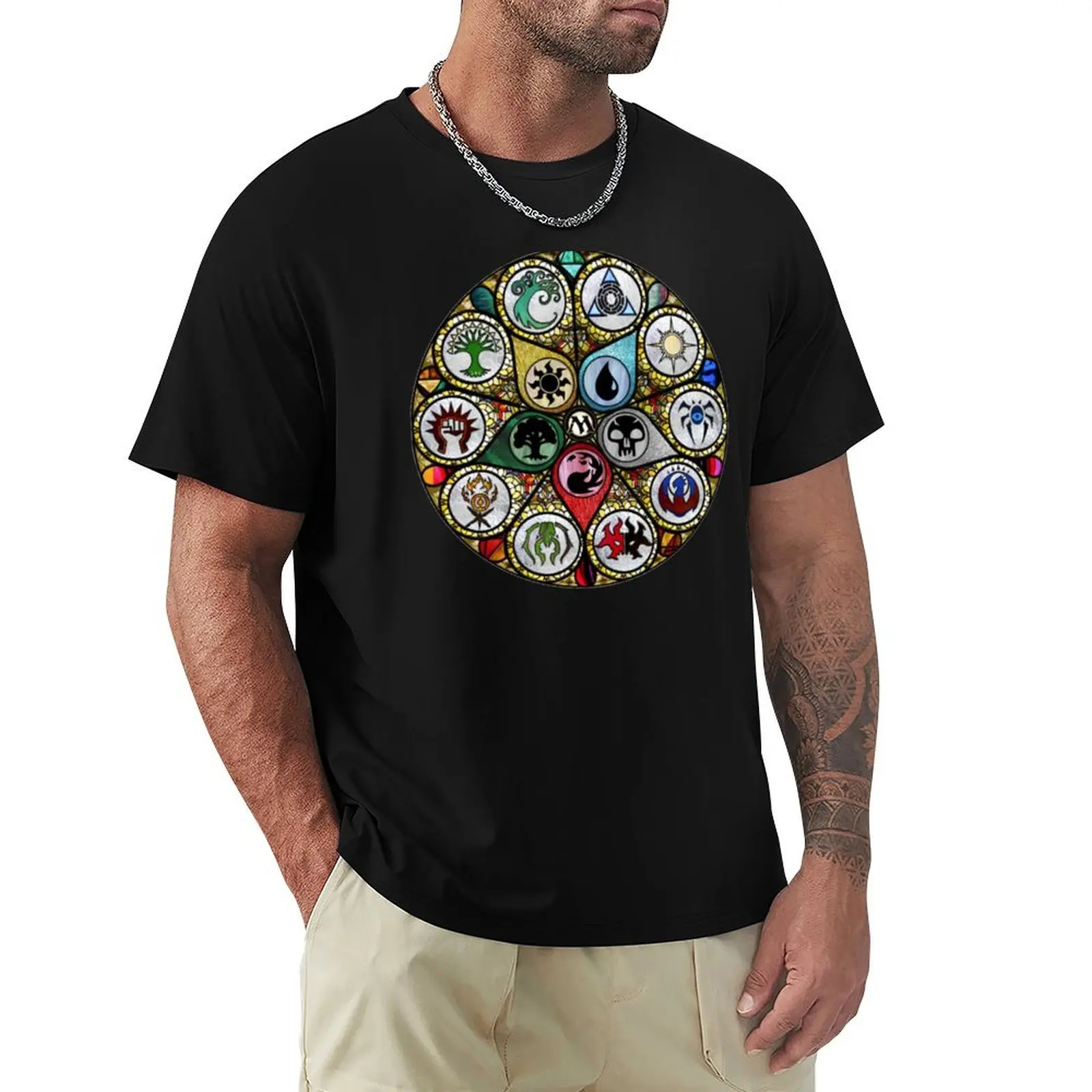 

MTG Stained Glass T-Shirt valentines clothes valentines boutique clothes oversizeds t shirt men 100℅ cotton