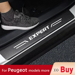 Scuff Platte Carbon Faser Auto Tür Schwelle Pedal Aufkleber Für Peugeot 2008 3008 4007 4008 5008Boxer Expert GT Linie GTI Ionen RCZ