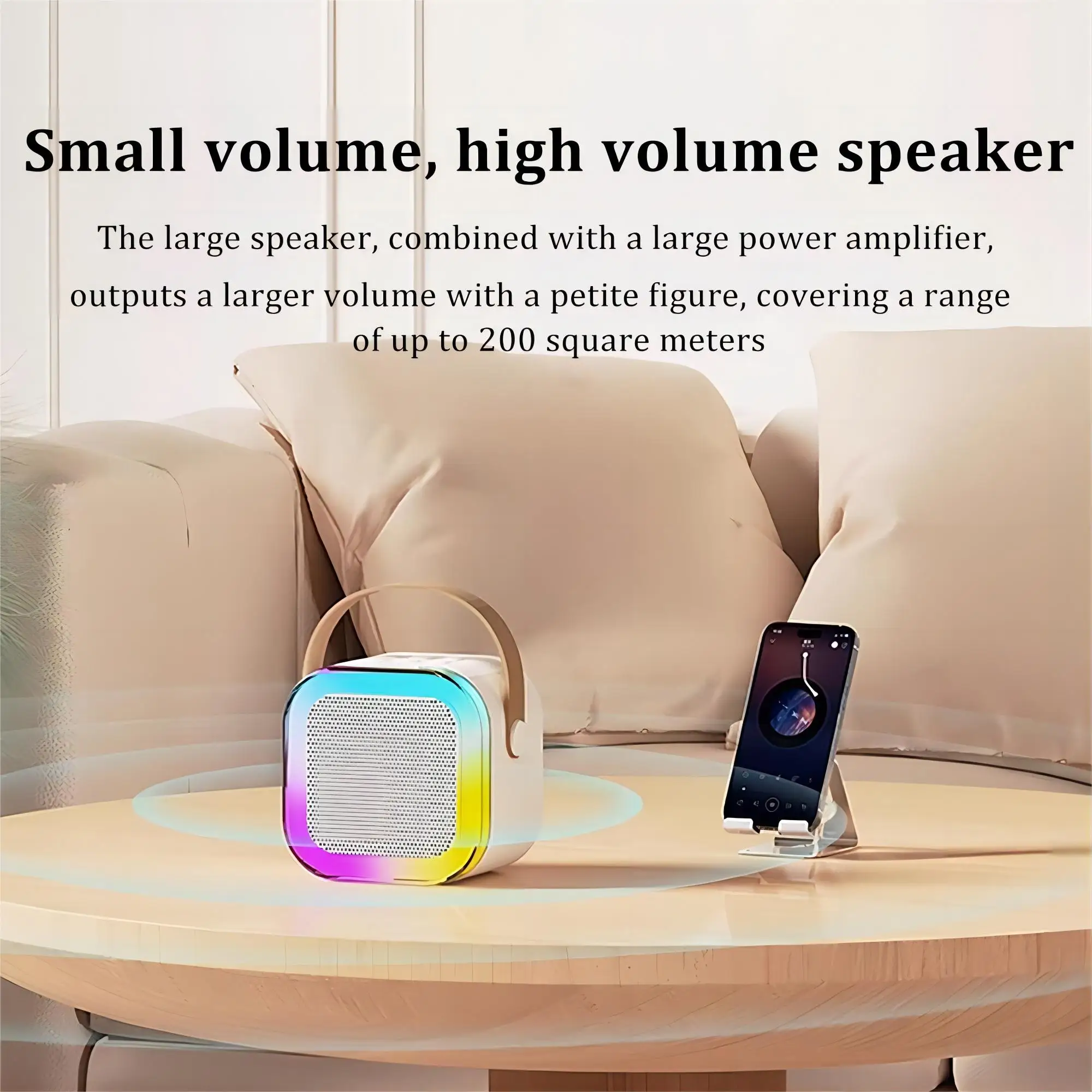 Bluetooth 5.3 Karaoke Machine Bluetooth Speaker with Wireless Microphone Set for Gaming KTV Home Family Singing Children's Gifts