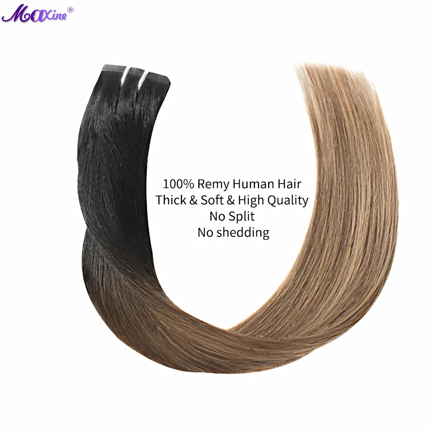 Balayage Natural Black to Chocolate Brown Mix Caramel Blonde Clip in hair extensions  clip in human hair 16 Inch 30g 5pcs