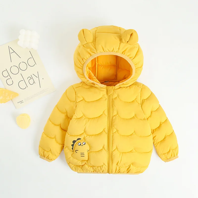 Baby Girls Boys Coat 2022 Winter Thick Down Hooded Coat Children Cute Dinosaur Jacket Newborn Warm Zipper Outerwear Kids Clothes