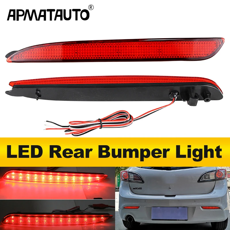 2Pcs LED Tai Light Reflector For Mazda 3 M3 Sedan Hatchback BL 2011 2012 2013 2014 2015 Rear Bumper Fog Light Reflective Lamp