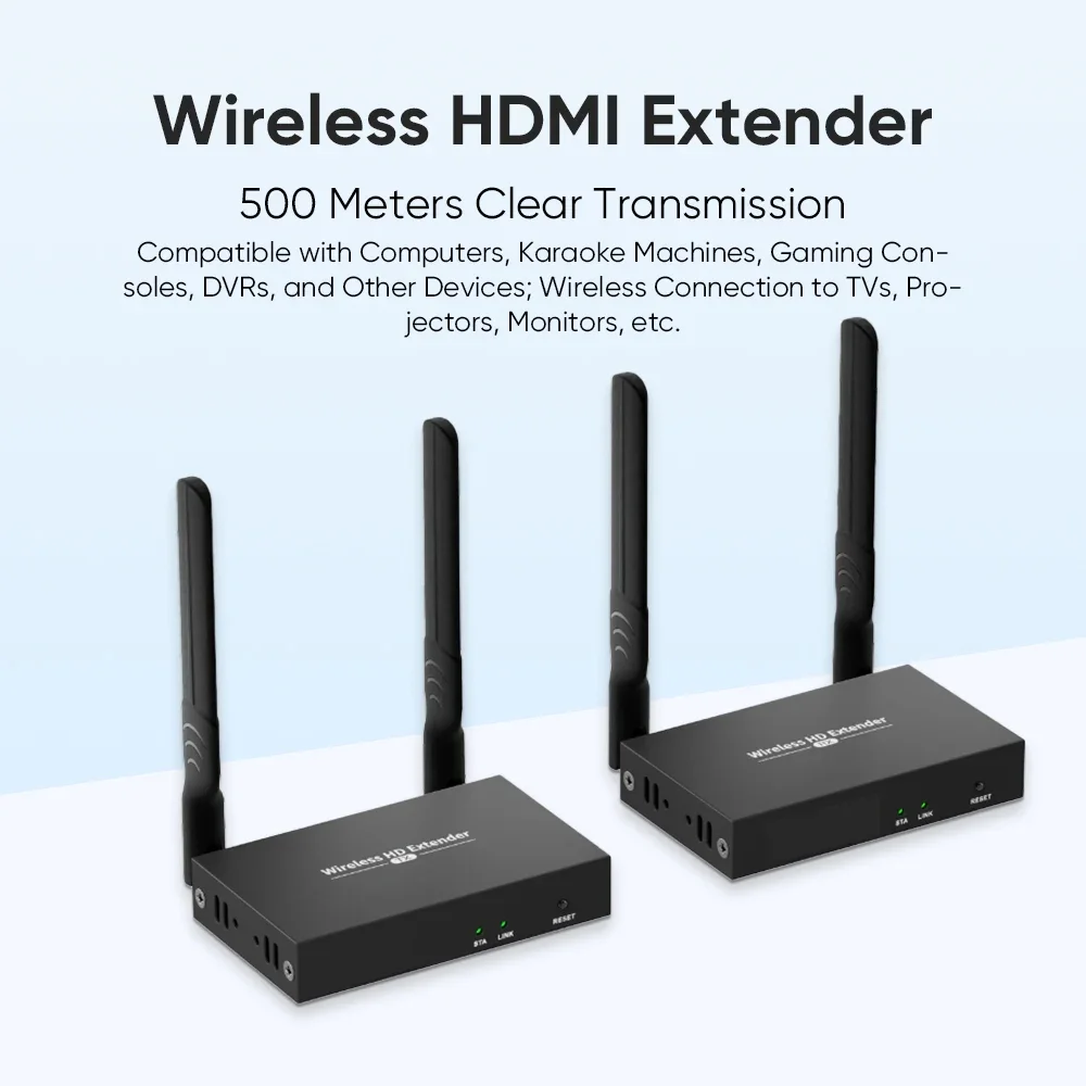

1080p Wireless HDMI Extender Wi - Fi 6 500m Range Wall - Penetrating Ideal for Conferences Events! 1 - to - 8 Connection