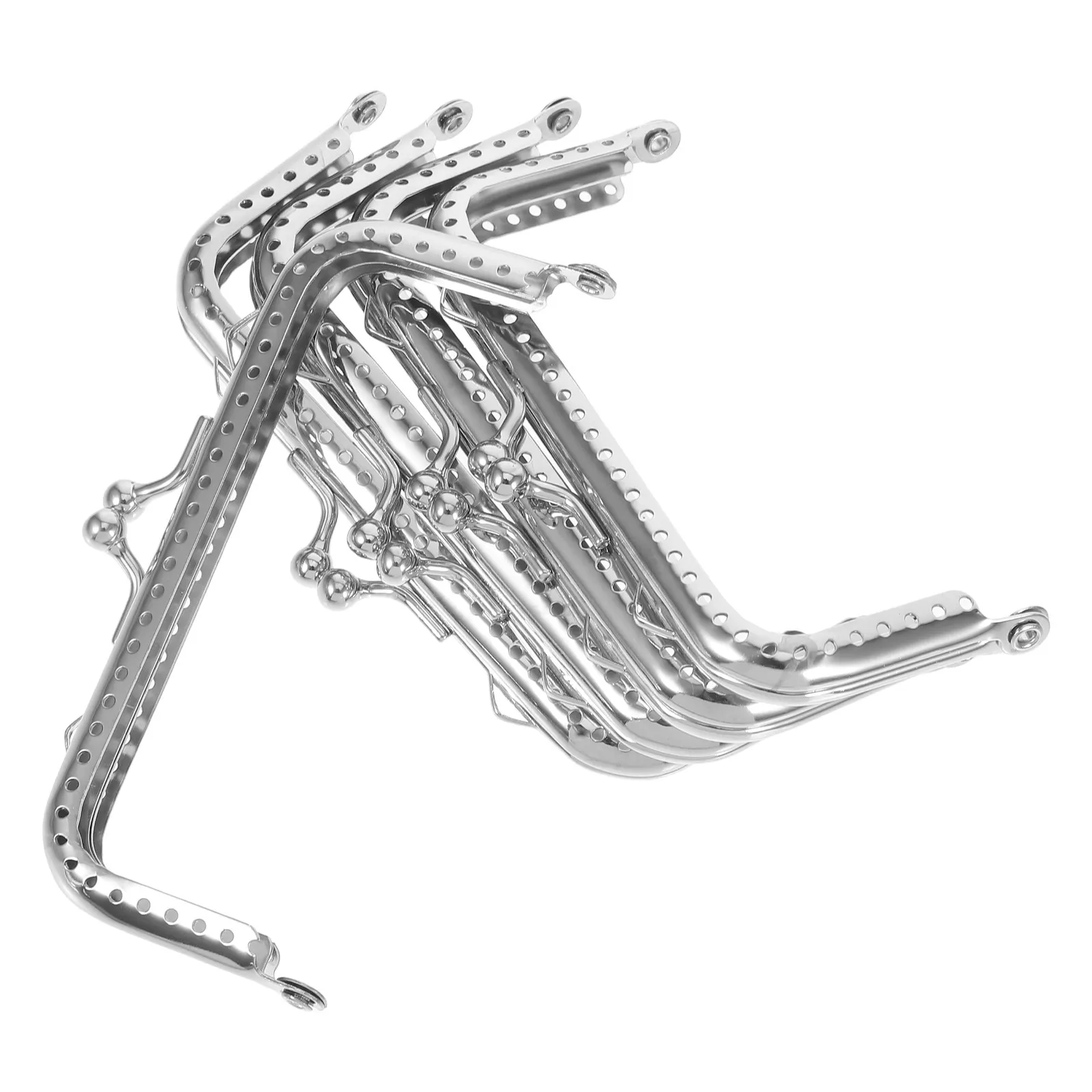5Pcs Square Purse Frame 10.5cm Silver Beads Rust-Resistant Lock Handbag Making Accessories DIY Coin Purse Craft