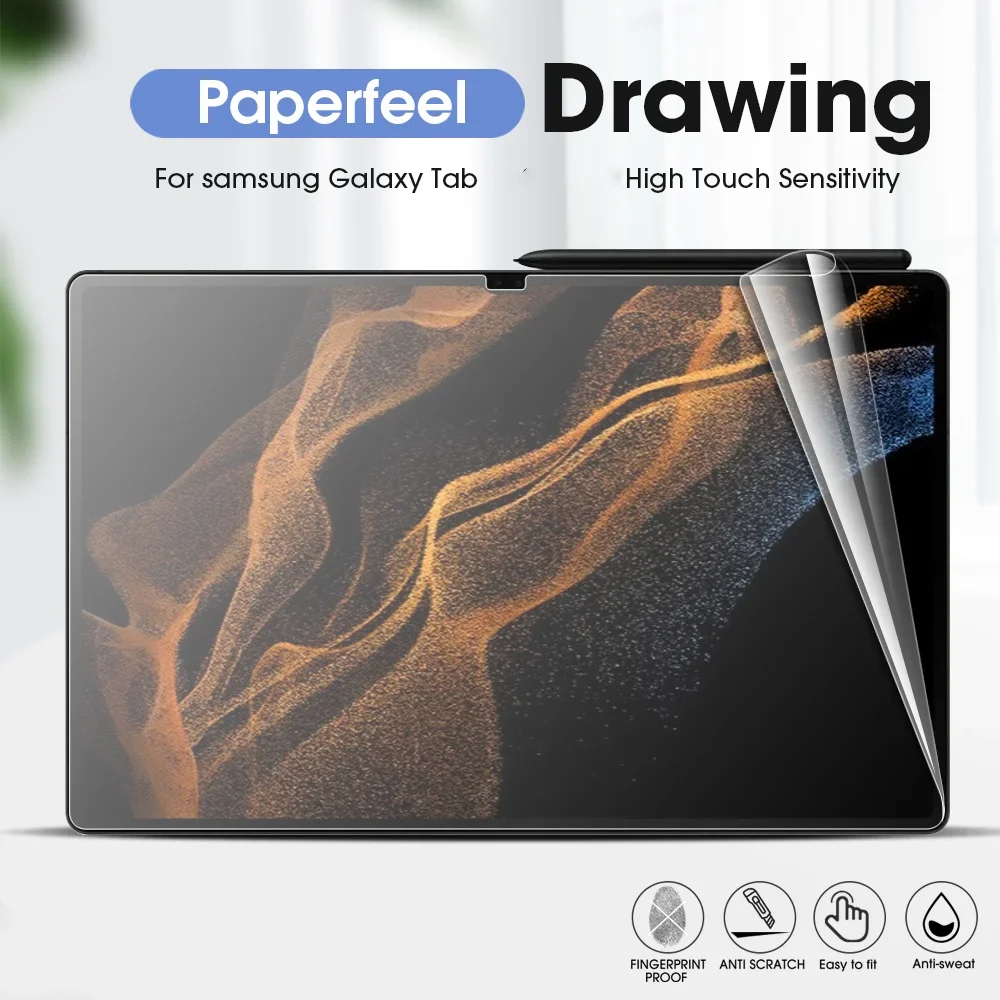 Paper Feel Screen Protector for Samsung Galaxy Tab S8 Plus Ultra S7 S7FE S6 S6 Lite A8 A7 Lite A 10.1inch Painting Drawing Film