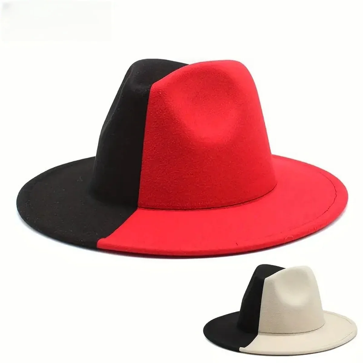 A Ladies\' patchwork western cowboy hat fedora stylish jazz hat man outdoor leisure music festival party