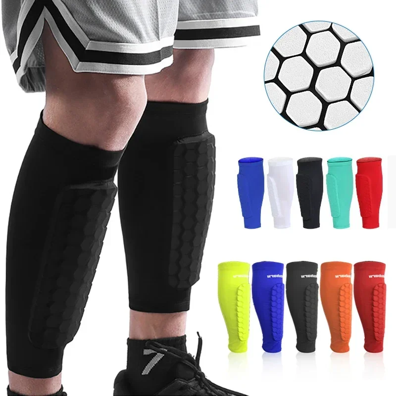 (XS-2XL)1 Pair Football Calf Pad Leg Sleeve Socks Anti-collision Basketball Running Leg warmers Gym Soccer Shin Guard Protection