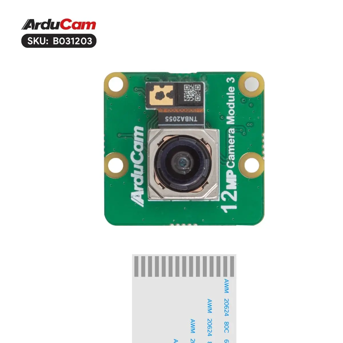 وحدة كاميرا Chipboard Arducam IMX708 B031203 3 NoIR 12MP ضبط تلقائي للصورة زاوية واسعة لـ Raspberry Pi، وضع HDR مدعوم PDAF