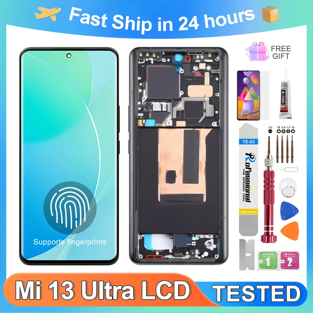 OEM For Xiaomi 13 Ultra For 6.73''Mi 13 Ultra 2304FPN6DC 2304FPN6DG LCD Display Touch Screen Digitizer Assembly Replacement