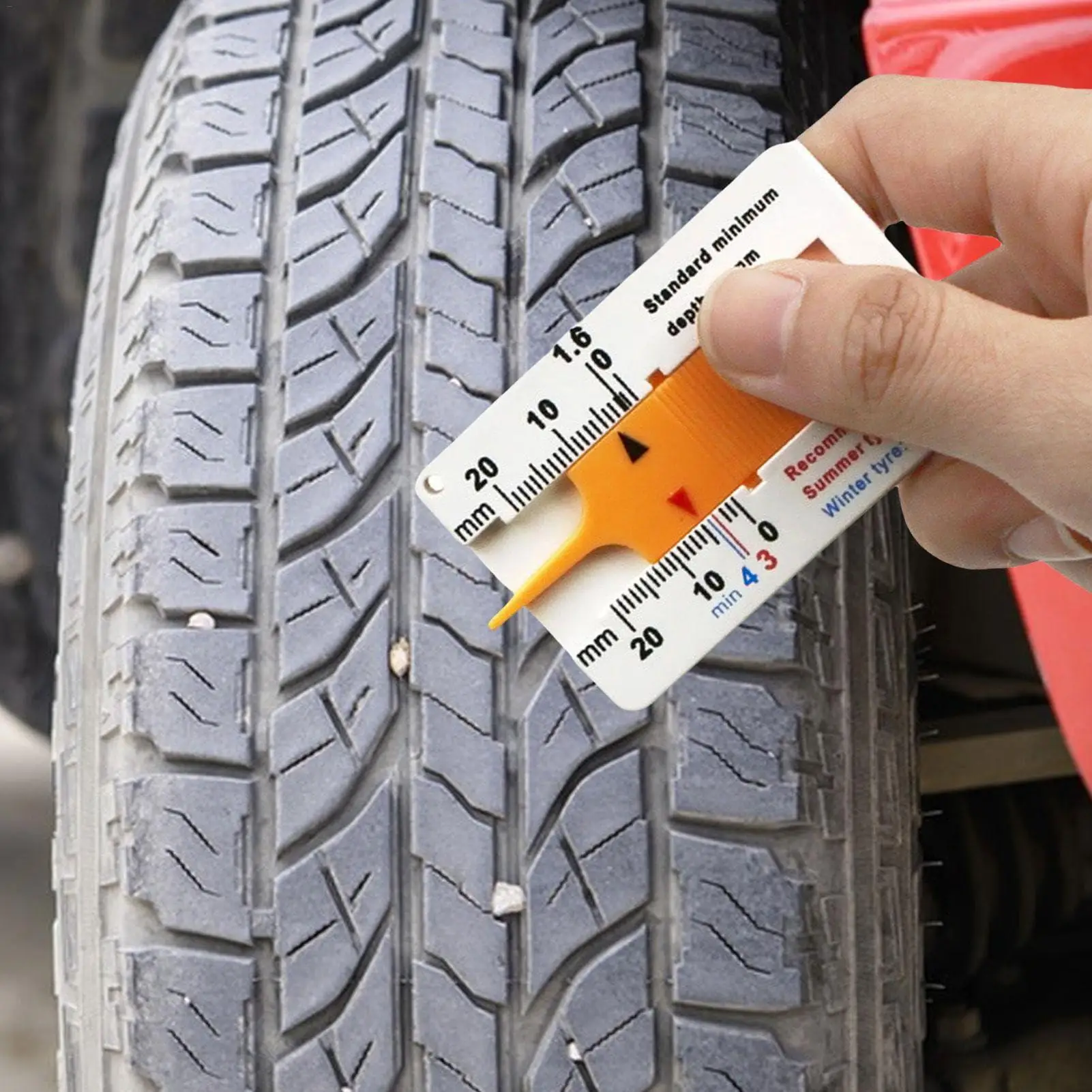 

0-20MM Tyre Tread Depth Depthometer Gauge Caliper Plastic Tread Ruler Car Wheel Tire depth gauge Tire Wheel Measure Tool