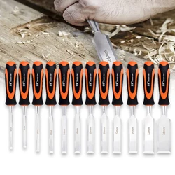 1Pcs 6-38mm Professional Woodworking Chisels Chrome Vanadium Steel Carving Knife Woodcut Sculpture Flat Chisels Carpenter Tool