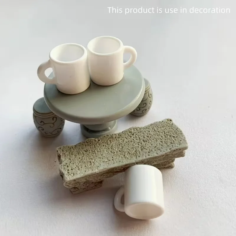20 Mini White Resin Coffee Mug Pendants - Adorable Charms Suitable for Jewelry, Chains, Hair Accessories, and Dollhouse Decorati
